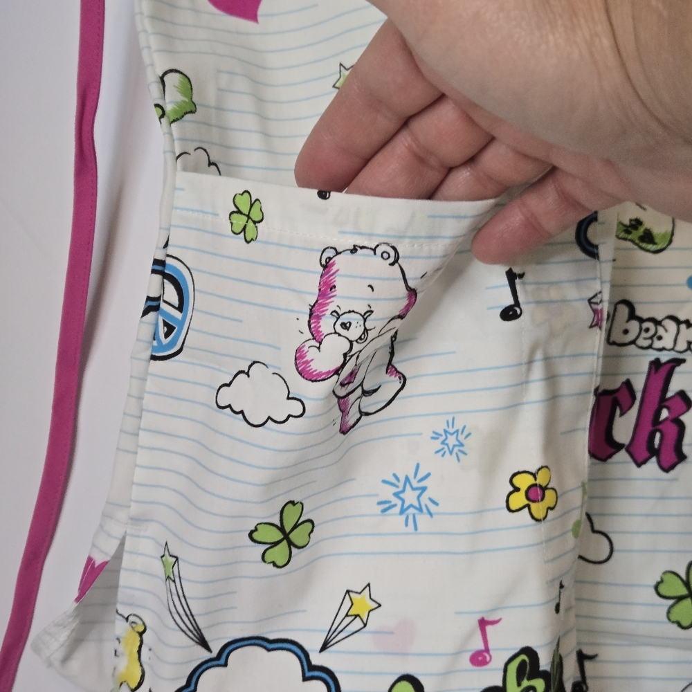 Care Bears Adorable Pink & White Scrub Top Measures Like A Large (Labled S) 2008 - Picture 4 of 15